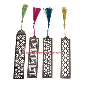 Custom Laser Wooden Bookmark With Geometric Design And Tassel Natural Wood Carved Bookmark For <b>Book</b> Lovers And Gifts - Product Image 5