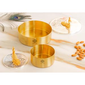 IndianArtVilla Caja decorativa de Latón chapado en plata con perilla de diseño de pavo real-Ideal para almacenamiento, regalos y decoración del hogar - Product Image 5