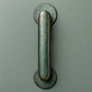 NoirNest Manija verde Tirador de latón Regal Crest Manija de puerta de diseño premium en latón hecho a mano con acabado de pátina vintage - Product Image 5