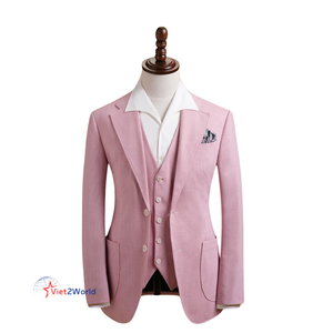 Traje de negocios de lujo a medida personalizado para hombre, chaqueta antiestática transpirable de alta calidad, cremallera de un solo pecho, Parte delantera plisada con mosca - Product Image 5