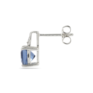 Boucles d'oreilles en argent sterling avec fluorite bleue changeante de couleur et zircon blanc 2,74 carats, bijoux tendance pour fiançailles et mariage - Product Image 2