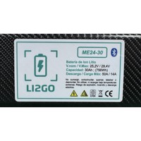 Batería de Litio Li2go Me24 30, 25.2V 30Ah 756Wh, Paquete Compacto de Iones de Litio para Sistemas Auxiliares Marinos