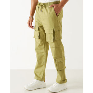 Nueva llegada Otoño Invierno entrenamiento Fitness Cargo bolsillos correr Jogging pantalones adultos algodón polar Cargo pantalones para hombres servicio OEM - Product Image 1