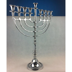 Religious Ceremony & Home Decor Ornate Metal Hanukkah Candle Holder Modern Design 7 Branch Bronze Plated Menorah <b>Candelabra</b> - Product Image 5