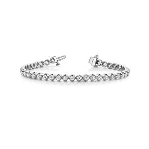 7.00MM <span class=keywords><strong>di</strong></span> diamante taglio rotondo <span class=keywords><strong>Tiffany</strong></span> In linea polo Set <span class=keywords><strong>bracciale</strong></span> da donna - Product Image 1