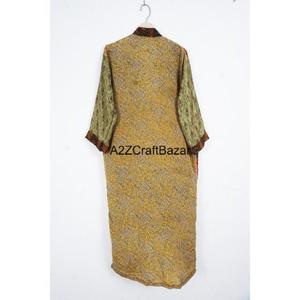 Robe longue élégante bohème de luxe en soie patchwork imprimée à col en V avec cordon de serrage pour femme, respirante, séchage rapide, taille unique, été - Product Image 5