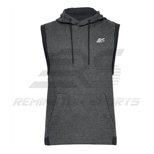 เสื้อฮู้ดแขนกุดมีซิปสำหรับผู้ชายเสื้อออกกำลังกายแขนกุดมีฮู้ด - Product Image 5