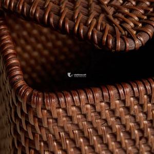 Conteneur alimentaire rectangulaire en rotin tissé à la main moderne avec couvercle, boîte de rangement en osier naturel multifonctionnelle Viettimecraft - Product Image 3