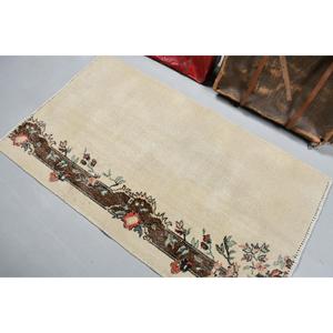 พรมตุรกีขนาด 3x5.2 ฟุต พรมลายวินเทจ พรมลายต้นไม้สีเบจน้ำตาล - Product Image 4