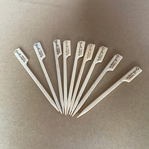 Grosir Pabrik tongkat BBQ bambu datar-desain kustom tusuk sate Hippo <span class=keywords><strong>Gushi</strong></span> untuk memanggang