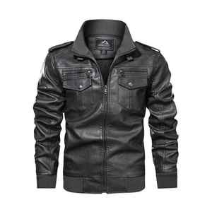 Custom Designed <b>Men's</b> Genuine <b>Suede</b> Leather <b>Jacket</b> High Street Style with Stand Collar Zipper Pocket Washed Canvas for Winter - Product Image 1