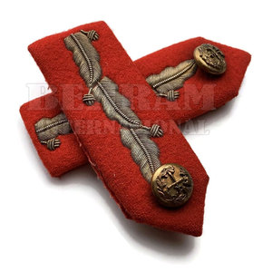 Custom Made Embroidered Lace <b>Pin</b>-On Gorget Badges-Best Selling Uniform Badges Low MOQ BEHRAM INTERNATIIONAL BI-1014 - Product Image 4
