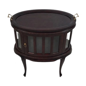 Antique Mahogany Wood Coffee Table Furniture with Wooden Tray Top an Elegant Touch Center Table for Classic Style Living Room - Product Image 2