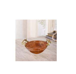 Cuencos holesales de madera con mango de acero para decoración, cuencos vacíos de madera de acacia y tamaño personalizado, precio barato - Product Image 4