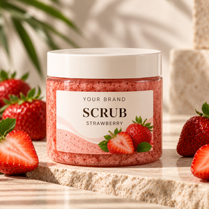 Gommage corporel au sucre parfumé à la fraise, marque privée - Product Image 1