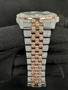 นาฬิกาควอตซ์สำหรับผู้ชายหรูหราสำหรับผู้ชายนาฬิกาเพชรโมอิสขัดเพชร - Product Image 3