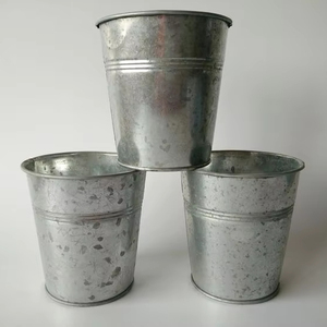 Verde Craft Juego de 3 Macetas de suelo de metal galvanizado Cesta de maceta de zinc para uso decorativo en el jardín del hogar - Product Image 1