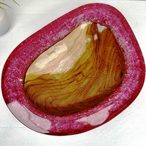 Bol en résine rose mat, style américain, moyen, passe au lave-vaisselle, bols de service faits à la main, polis, décoratifs - Product Image 6