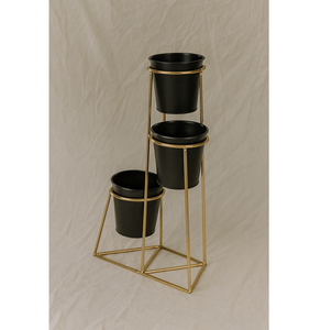 Pots de fleurs décoratifs noirs support de jardinières de balcon de salon support de plante facile à transporter en métal pour accessoires de décoration d'hôtel à la maison - Product Image 2