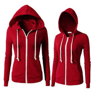 Sweat à capuche décontracté de haute qualité pour femmes fermeture éclair coton Tech polaire Streetwear Design vente en gros abordable - Product Image 5