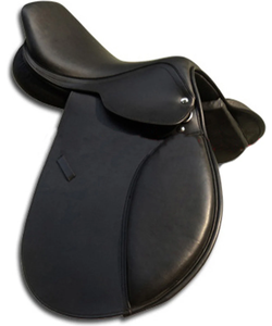 Selle d'équitation en cuir noir anglais de qualité supérieure, durable, personnalisable, accessoires équestres - Product Image 1