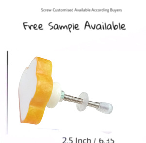 Poignées de meubles industrielles en résine blanche dorée faites à la main pour commode, armoire, cuisine, salle à manger - Haute qualité, faciles à installer - Product Image 3