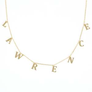 Jeulia Sterling Silver <b>Name</b> Choker Necklace-Trendy Gold Plated <b>Chain</b> with Pearl Accent - Product Image 1
