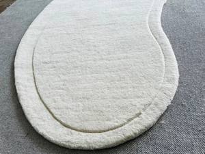 Alfombra de lana 100% con forma de riñón de frijol sólido, alfombra grande ovalada de alta calidad para el suelo del hogar para la sala de estar y el dormitorio - Product Image 6