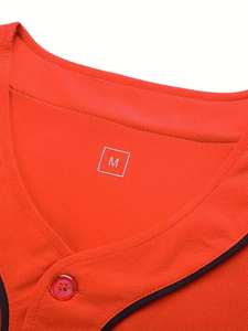 Vente en gros de maillots de baseball personnalisés pour adultes, chemise à boutons et col en V en polyester, respirante, à séchage rapide, sublimation personnalisée de grande taille - Product Image 6