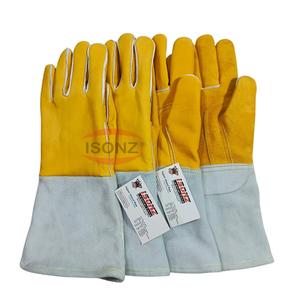 OEM amarillo soldadura Tig soldador guantes palo soldador guantes resistente Premium argón soldadura guantes - Product Image 5