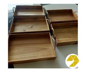 Plateau en bois élégant pour les repas gastronomiques fins Plateau en bois robuste au fini naturel lisse Formes carrées ovales rondes pour les cuisines domestiques - Product Image 4