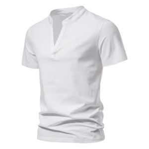 Nouveau T-shirt d'été 2026 pour homme, col en V profond, manches courtes, style européen, couleur unie, tendance - Product Image 5