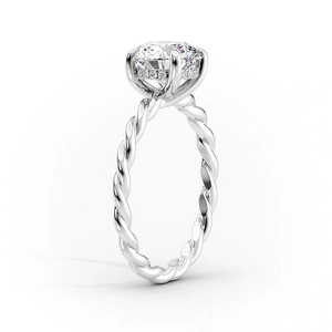 แหวนแต่งงานเพชรโมอิสไนท์ทรงกลมสีเงิน925พร้อมก้านบิดแหวนเพชรที่สง่างามและเป็นเอกลักษณ์ - Product Image 2