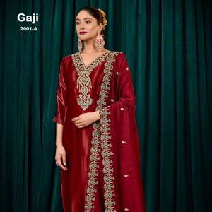 ARTRIDDHS Conjunto Kurti Seda Formal con Bordado Trabajo Disponible para Venta al por mayor en Línea - Product Image 1