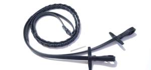 Productos ecuestres de Carreras de Caballos de La India Riendas trenzadas de cuero de alta calidad con agarre de goma lateral - Product Image 2