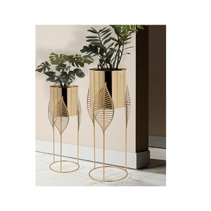 Maceta de decoración del hogar de diseño atractivo, macetas de Metal con soporte para decoración de jardín interior y exterior - Product Image 2