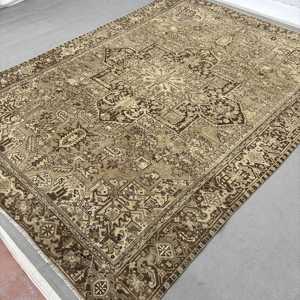 Alfombra Turca Vintage de 9.3x12.8 pies (282x391 cm), Alfombra Abstracta Marrón Beige - Product Image 2