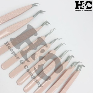 Pince à épiler beige de qualité supérieure enduite de vison en acier inoxydable pince à épiler durable avec logo offre pince à cils - Product Image 5