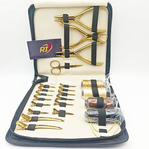 Etiqueta privada REVAMP INTERNATIONAL Kit de herramientas de extensión de cabello de acero inoxidable duradero Logotipo personalizado Alicates de cuentas de color dorado Cabello - Product Image 3