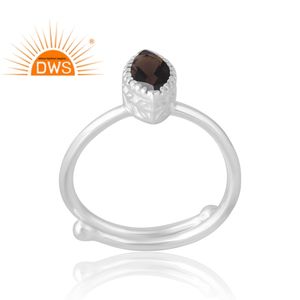 Anillo de piedras preciosas ahumadas naturales de Plata de Ley 925 más vendido, joyería personalizada para mujer, regalo para ella - Product Image 1