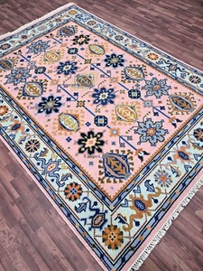 Top Selling Traditional Turkish Rug Handknitted <b>Wool</b> Pink Color Abstract Modern Living Room Area Rug Sizes 8x10 10x14 12x15 - Product Image 2