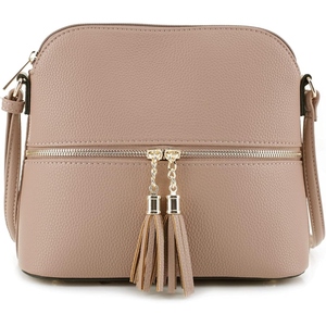 Women <b>Small</b> Crossbody Messenger Bag Pebbled PU Leather Textured Shoulder Bag for Minimal Carry - Product Image 1