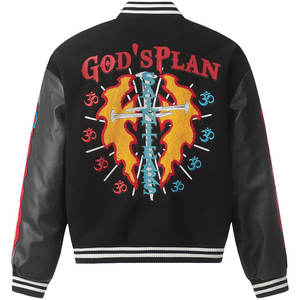 Chaquetas de Invierno Unisex Bordadas de Alta Calidad de Fabricante OEM, Uniforme de Béisbol Personalizado, Chaqueta Casual de Forro Polar con Letras Bordadas en la Parte Delantera - Product Image 5