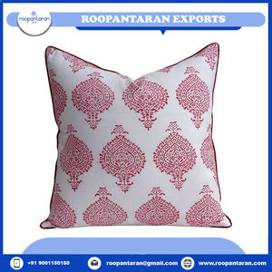 Nouvelle arrivée 100% coton taie d'oreiller bloc de main exquis imprimé Floral coussin tissé Technique conception rayée pour l'approvisionnement en vrac - Product Image 2