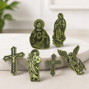 Fast Shipping Top Rated Gold Plated Cross Religious Cap Pins with Butterfly Clutch for Fitted Hats - Product Image 1