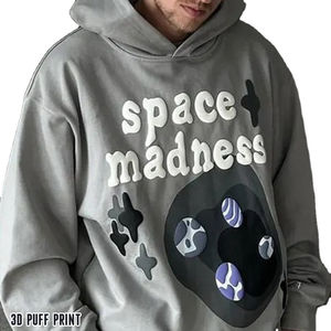 Oem Graphic Streetwear Acid Wash 400 500 600 Gsm Heavyweight Men Cropped Manufacturers Puff Print Printing Custom Hoodies - Product Image 2