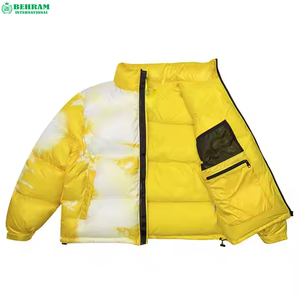 Chaqueta acolchada de invierno para hombre, con cuello alto y bloques de color amarillo, de ajuste holgado, tipo plumífero. ¡Gran oferta en chaquetas acolchadas para hombre! - Product Image 3