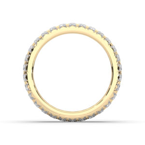 Anillo de Bodas de eternidad completa de diamante redondo de moissanita de 0,75 quilates de quilates hecho en oro sólido de 10K, 14K o 18K para mujer - Product Image 2
