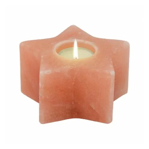 Portavelas de sal del Himalaya de hermosa estrella, candelita de cristal de roca hecha a mano para espacios curativos - Product Image 6