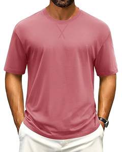 เสื้อยืดคอกลมเข้ารูปแบบลำลองสำหรับผู้ชายทันสมัยเสื้อยืดผ้าคอตตอนเนื้อนุ่มระบายอากาศได้ดีใส่ได้ทุกวัน - Product Image 4